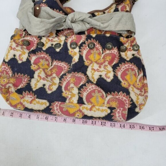 Deux Lux Boho Shoulder Bag Tote Fabric Abstract Floral Multi Colour - Picture 10 of 14